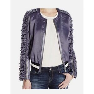 William Rast Ltd. Edition blue‎ ruched sleeves bomber jacket, J Timberlake, Med.